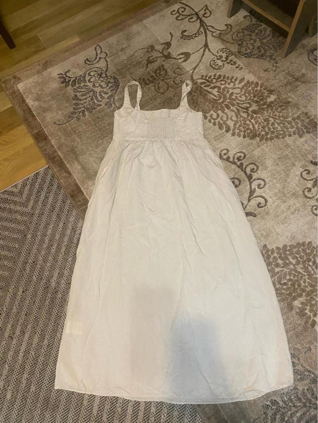 Zara Платье бежевое Zara лен — фото 2