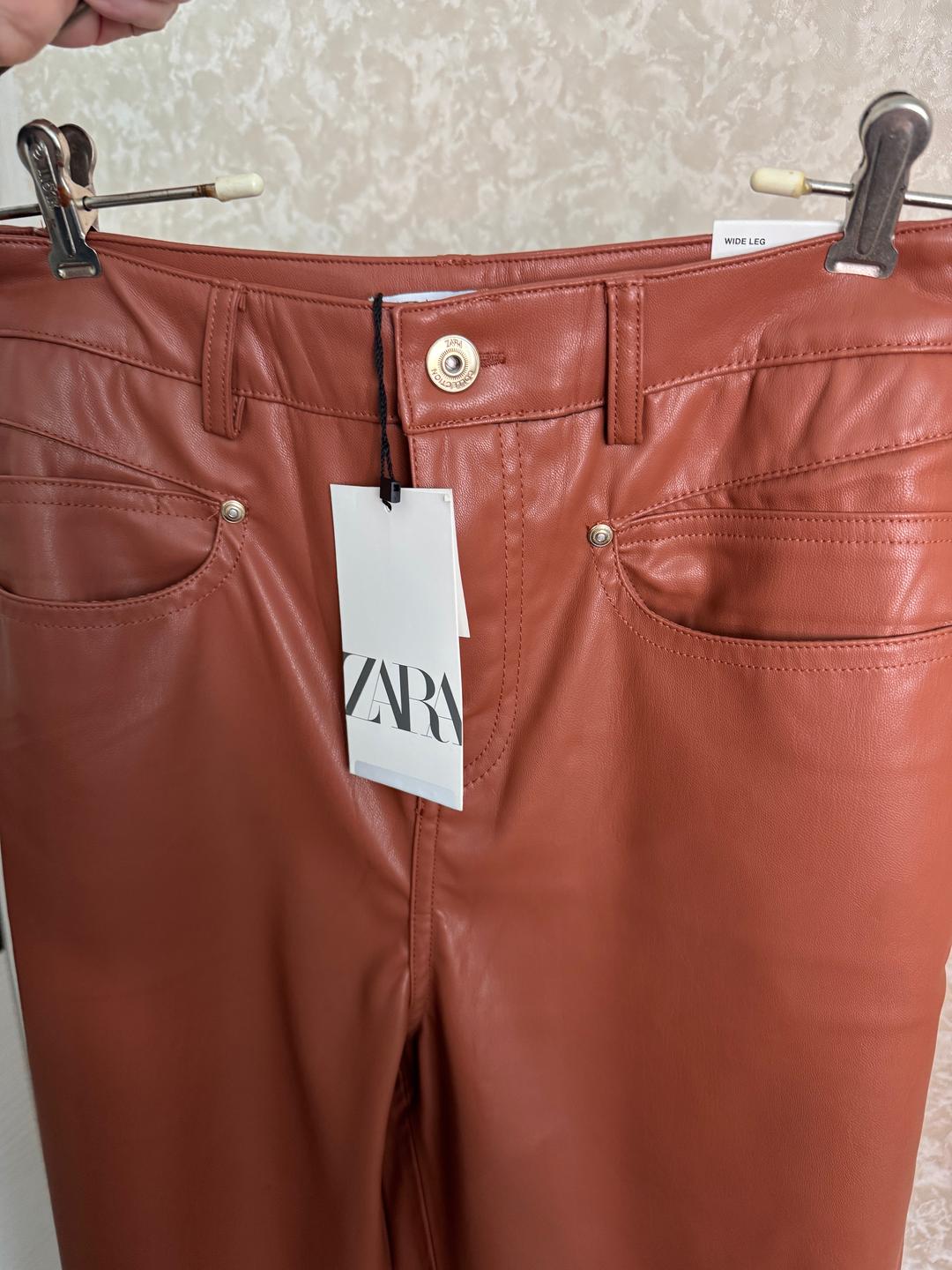 Zara Брюки Zara Wide Leg (под замшу / искусственная кожа) — фото 2