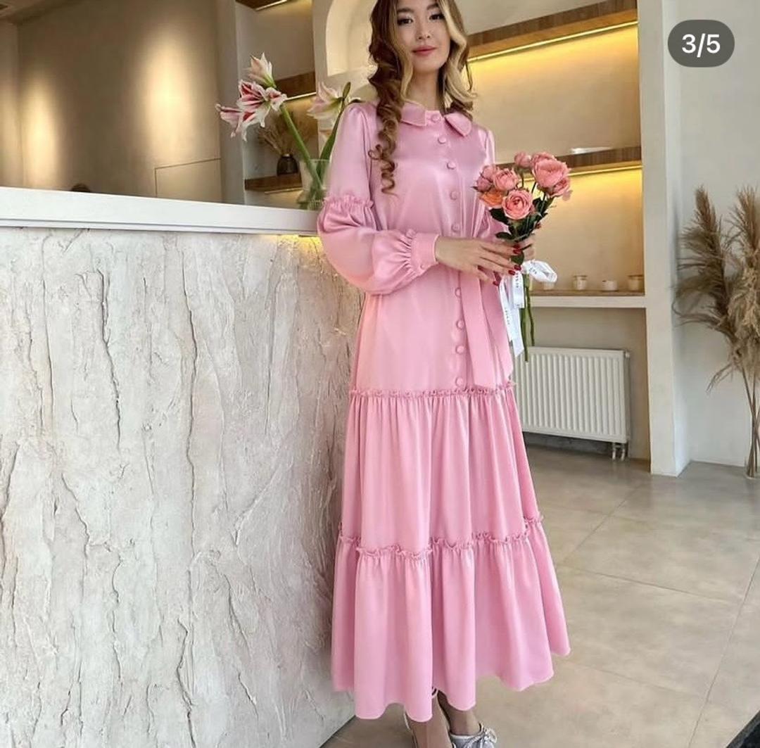 aisha_ash Платье миди с длинным рукавом и воланами — фото 2