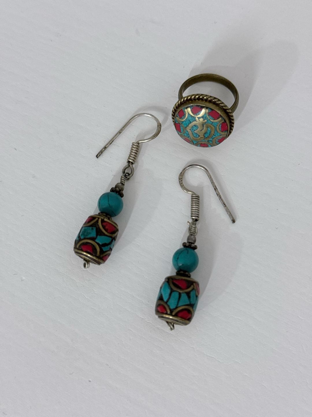 Handmade (ручная работа) Серебряный набор кольцо и серьги — фото 2