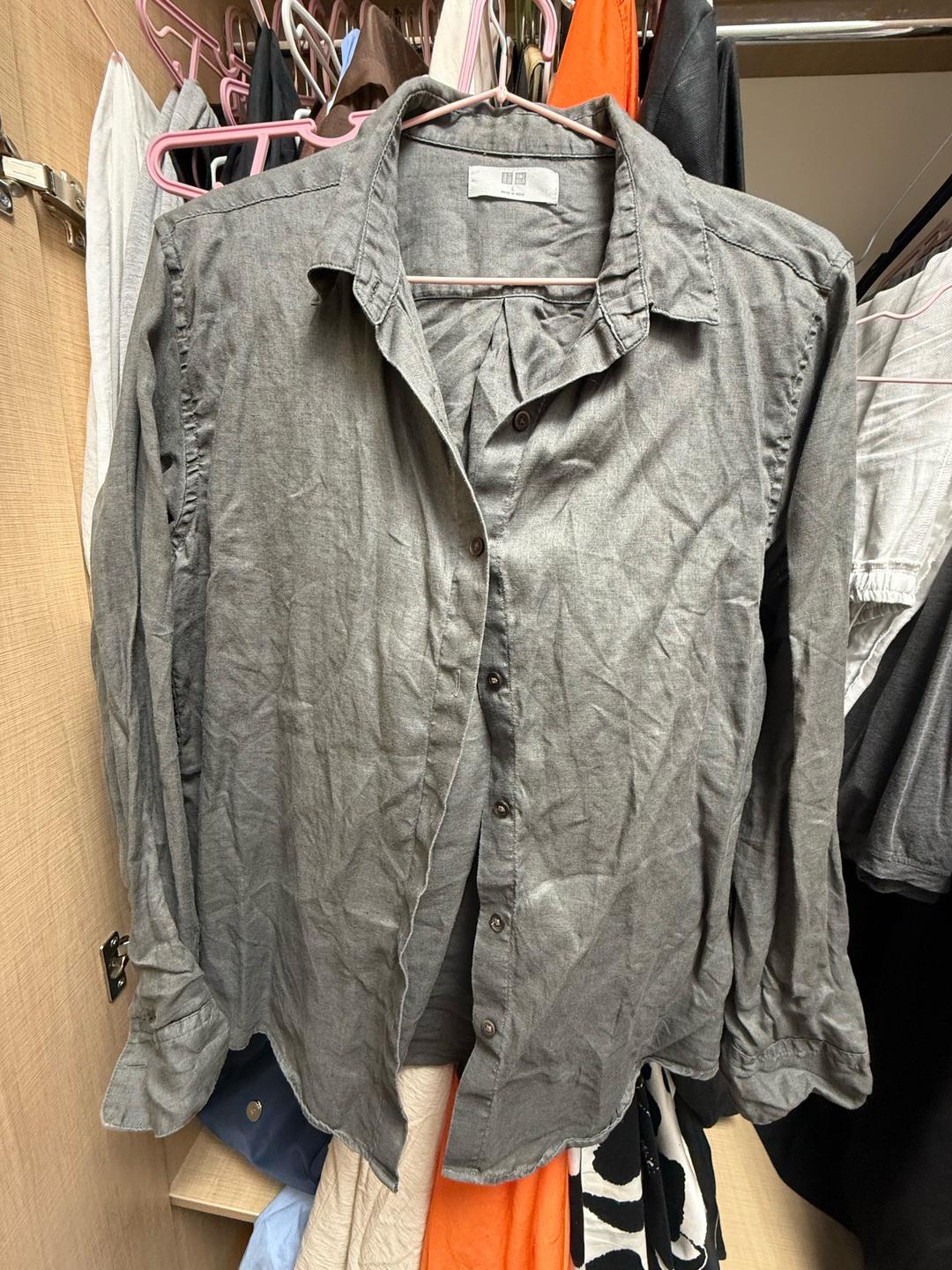 Uniqlo Рубашка лен. Маломерит, подойдет на м размер. — фото 2