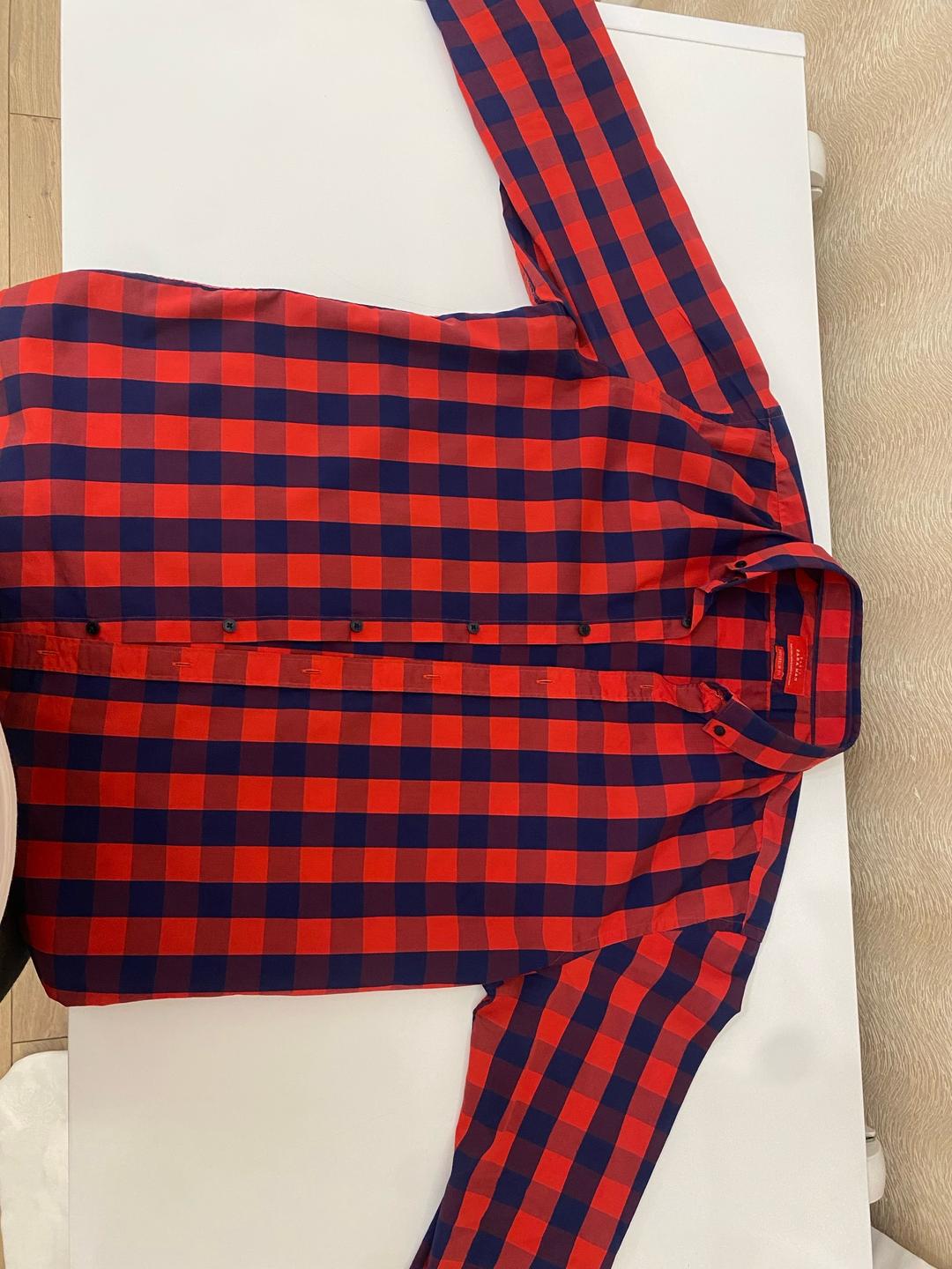Zara Красная синяя рубашка ZARA — фото 2