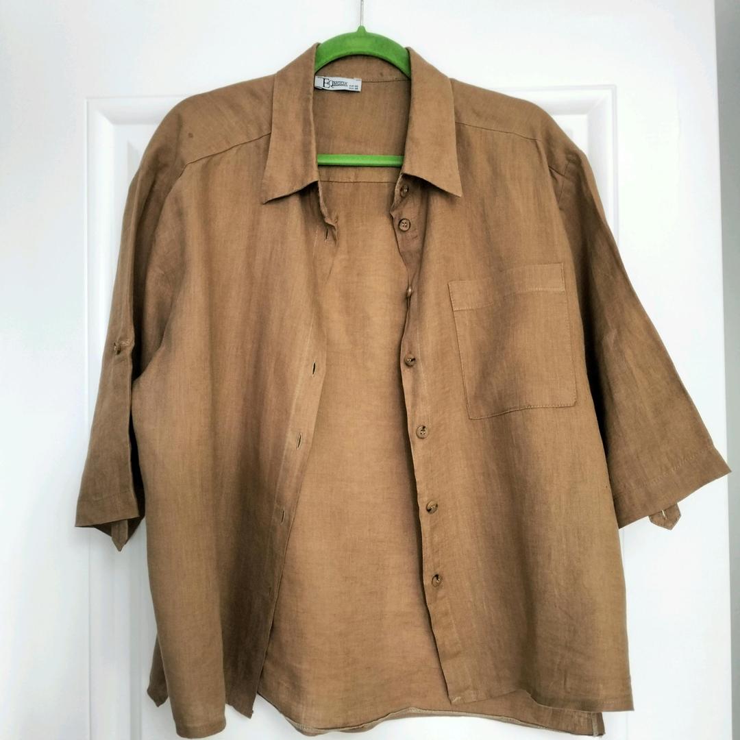 EQmoda Костюм лён, коричневый, бренд EQModa — фото 2