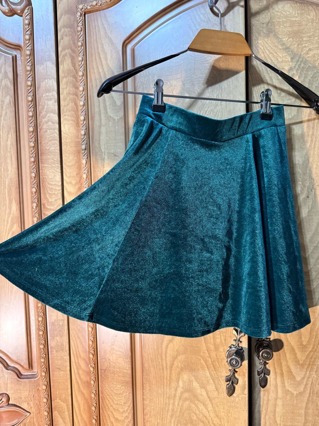 H&M Юбка бархатная зелёная H&M Divided — фото 2