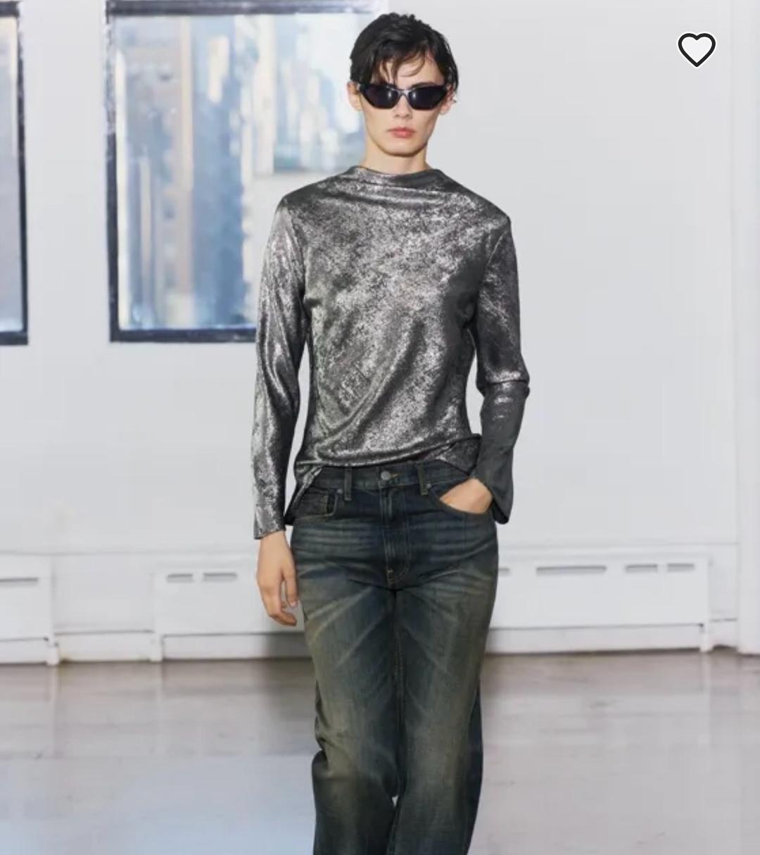 Zara ТОП ИЗ ТКАНИ C МЕТАЛЛИЧЕСКИМ БЛЕСКОМ — ZWCOLLECTION — фото 2