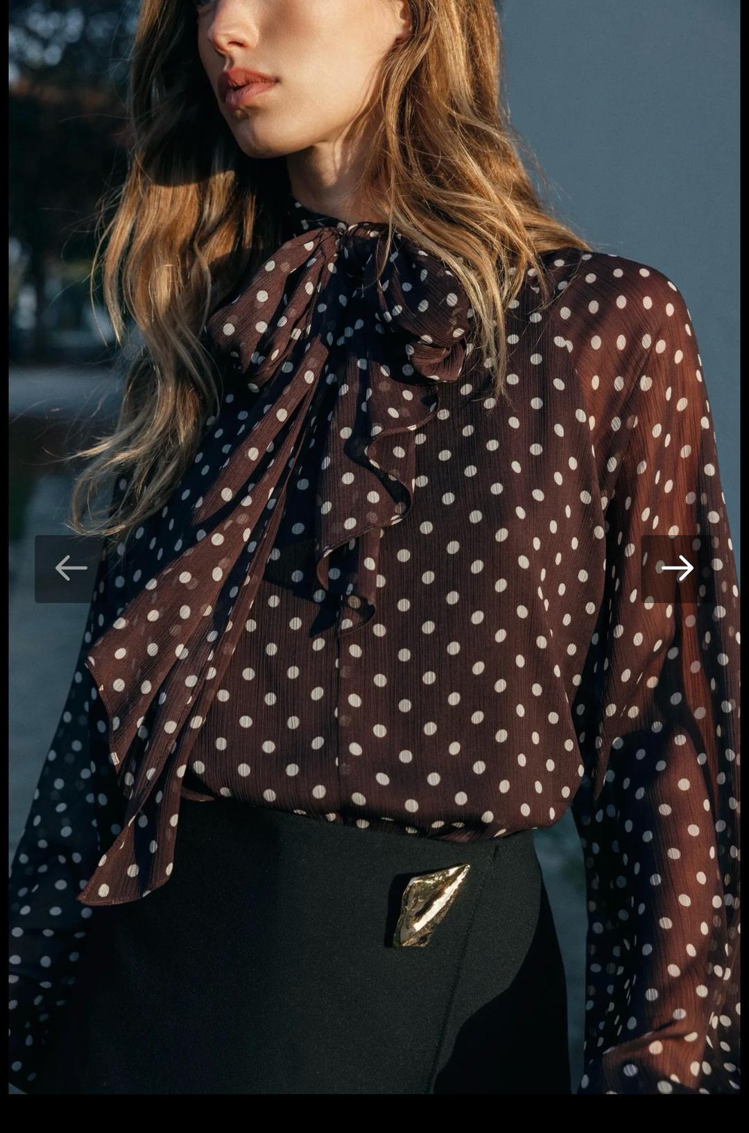 Zara Блузка в горошек Zara — фото 2