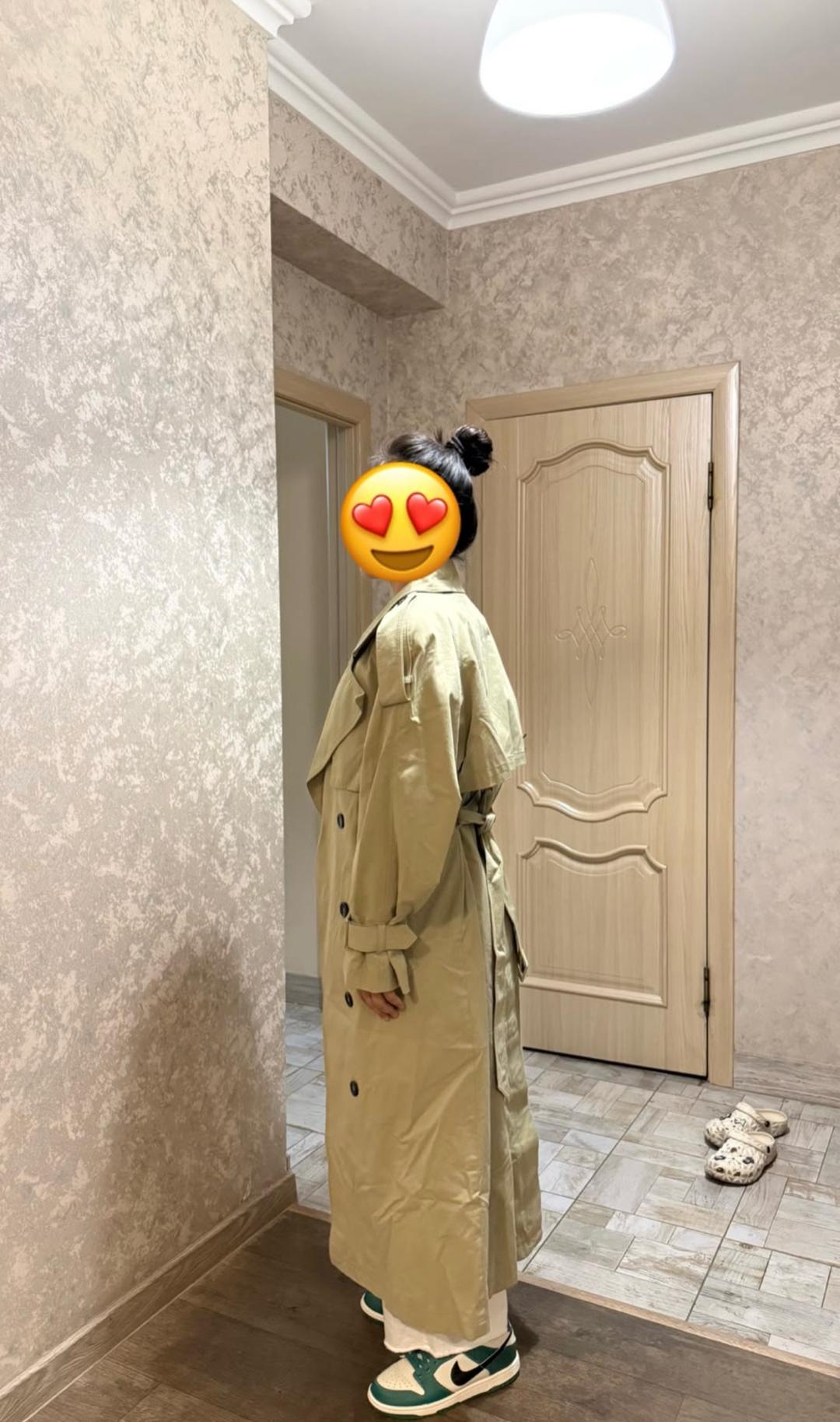 Bershka Двубортный тренч миди — фото 2