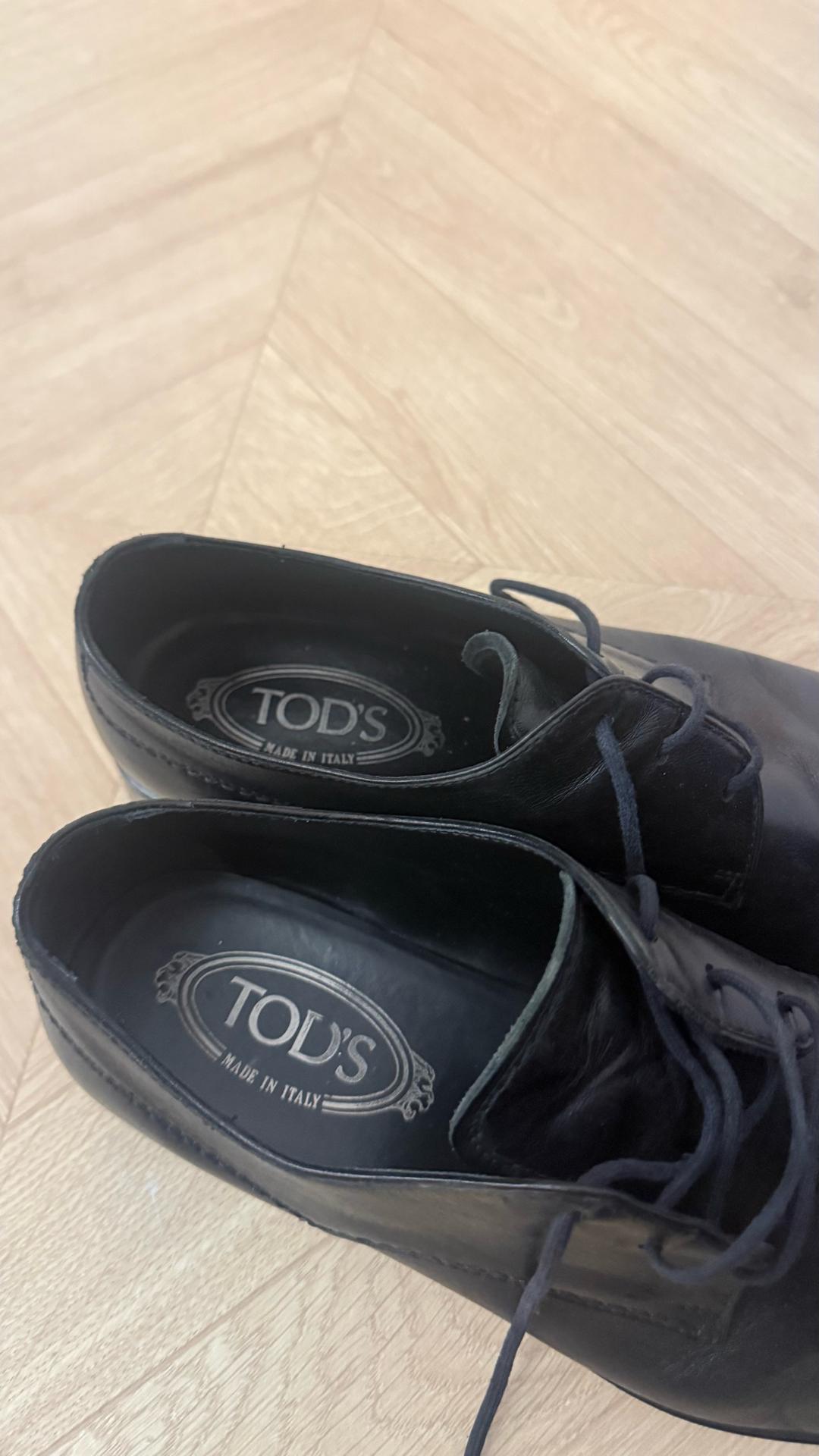 Tod's Туфли TOD'S из кожи черные оксфорды — фото 2