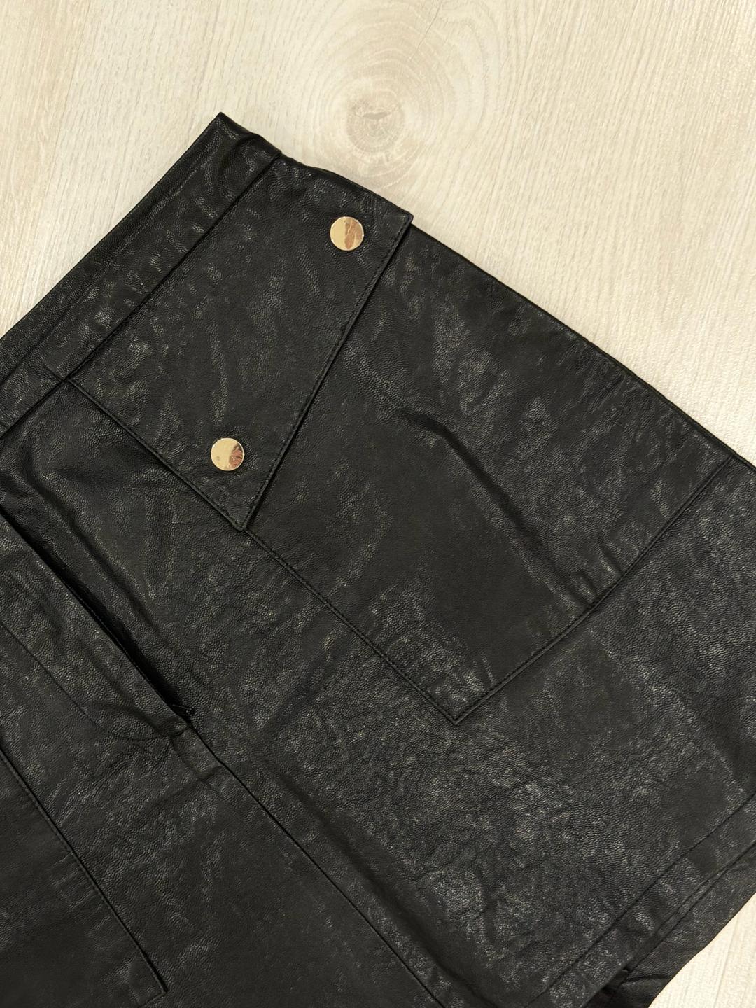 Zara Кожаная мини-юбка ZARA — фото 2