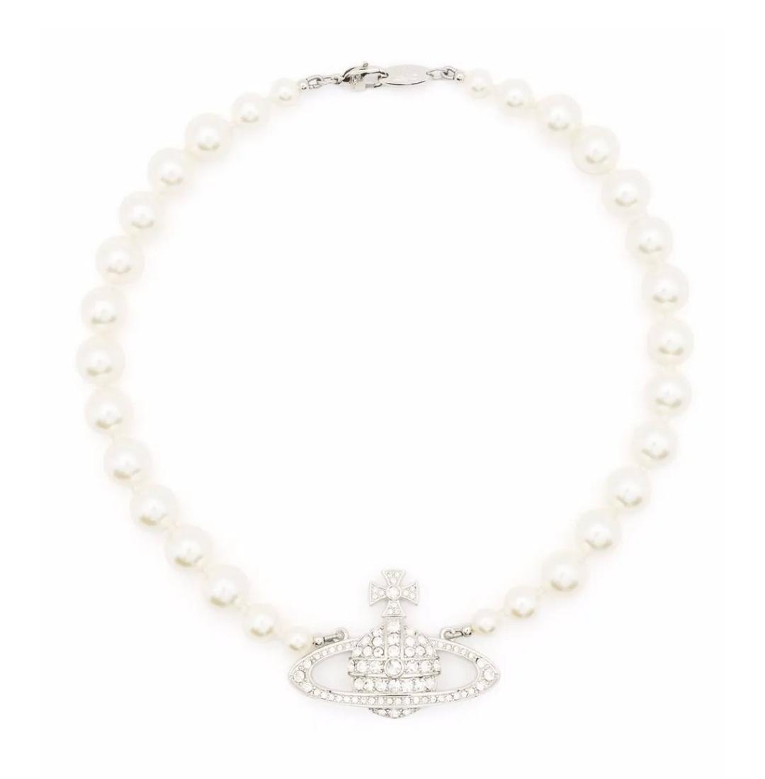 Vivienne Westwood Vivienne Westwood жемчужное колье Imogene с подвеской Orb — фото 2
