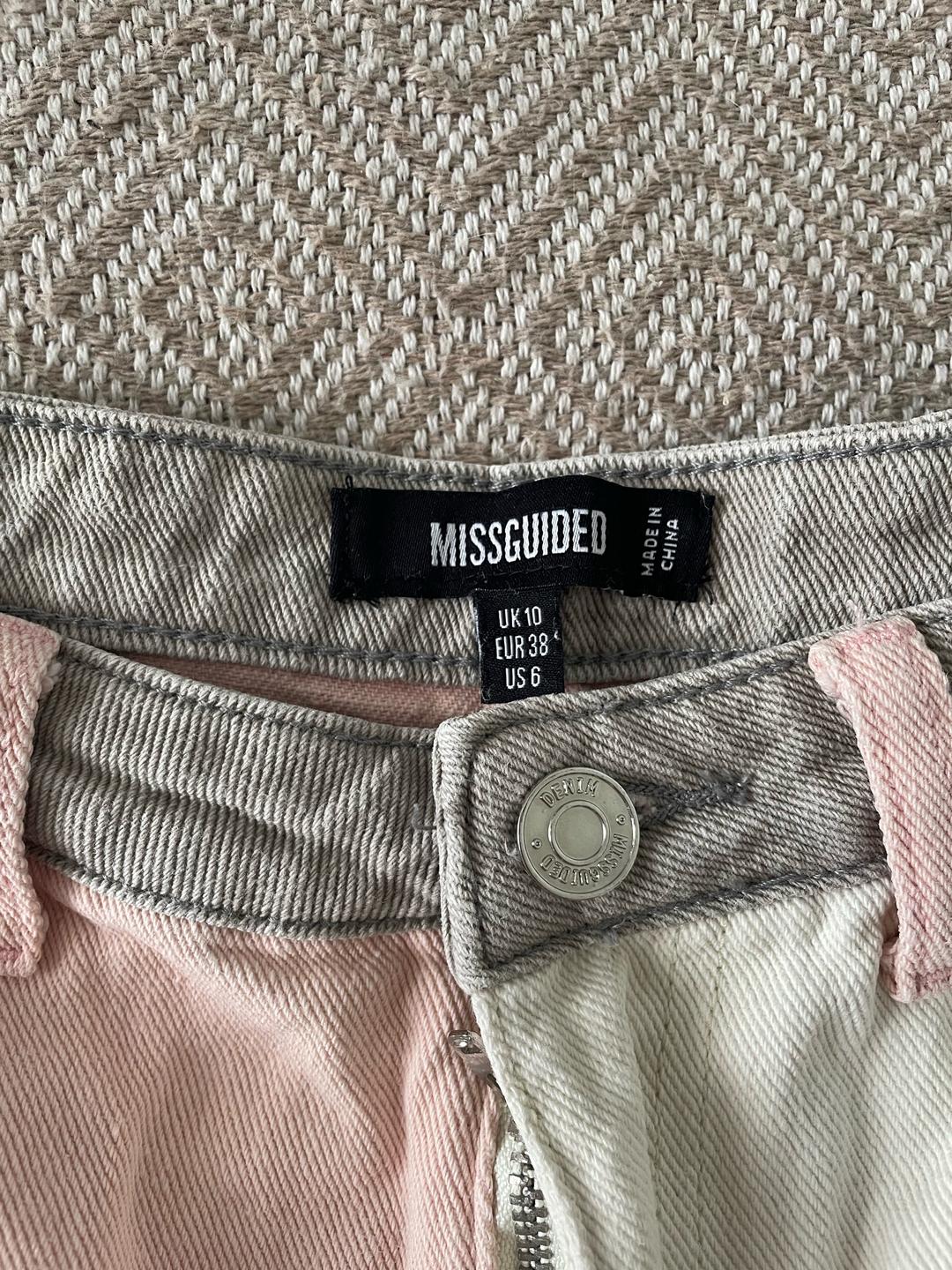 Missguided Шорты из мягкого денима Джинсовые шорты Color Block — Стильный триколор — фото 2