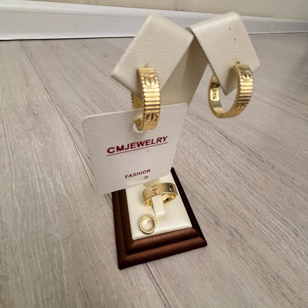 Cartier Комплект украшений (серьги и кольцо+кулон) 18 р — фото 2
