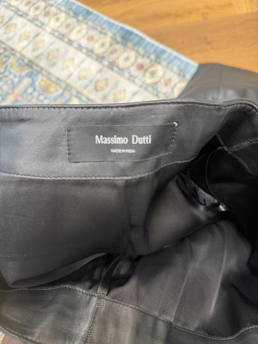 Massimo Dutti Юбка Massimo Dutti из кожи — фото 2