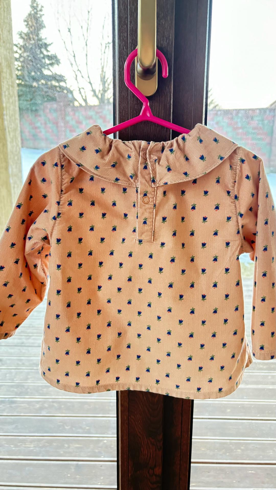 Petit Bateau Блузка из микровельвета для девочки — фото 2