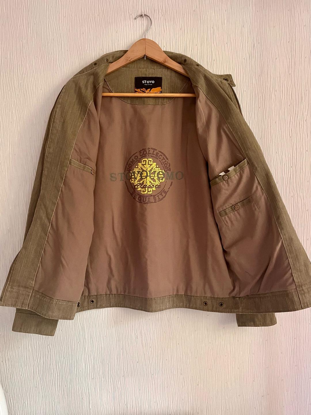 vintage / винтаж Винтажная мужская  джинсовая куртка оливкового цвета в стиле military, Y2K — фото 2