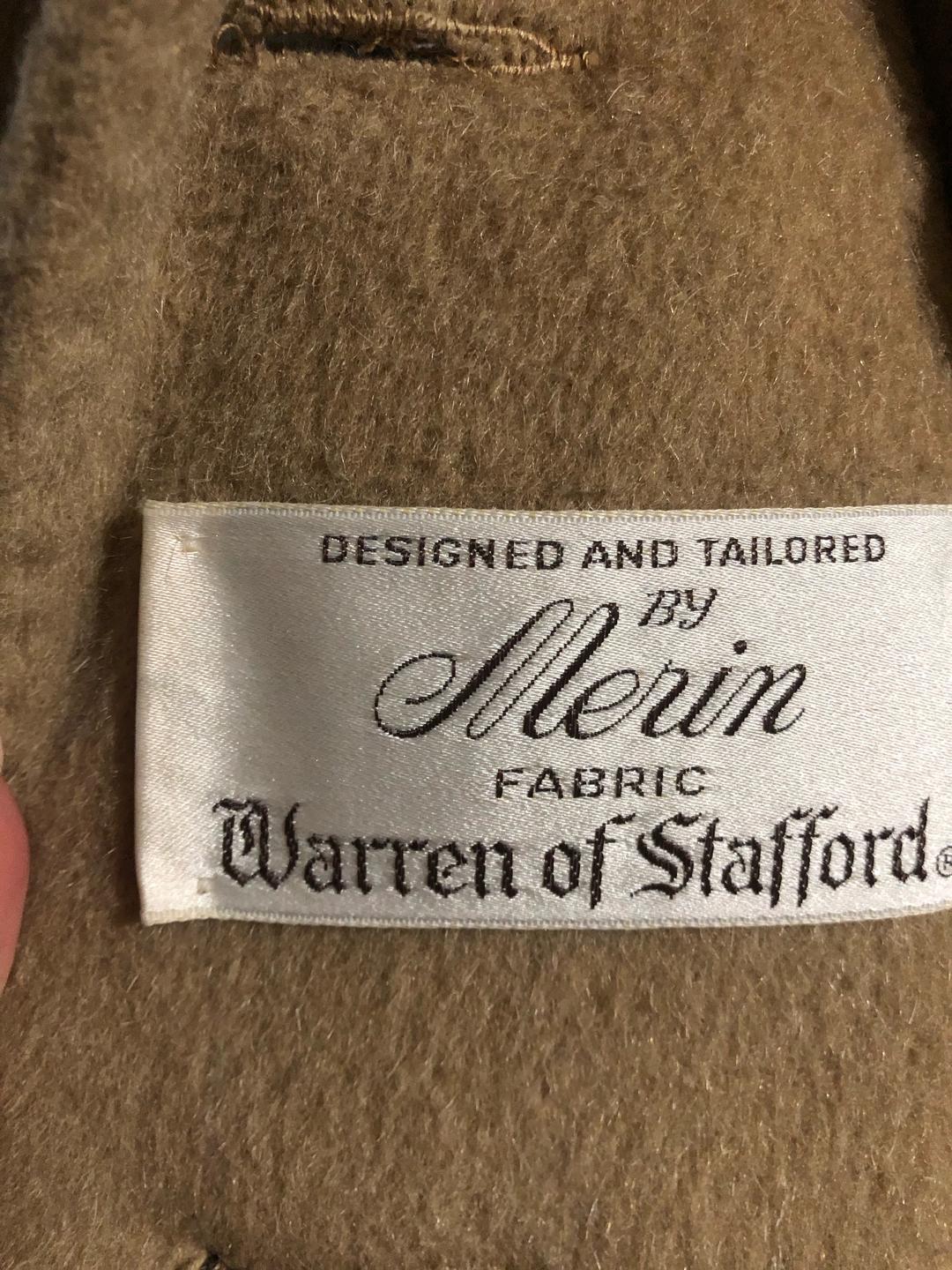 Merin Винтажное шерстяное пальто-реглан макси Warren of Stafford (США). — фото 2