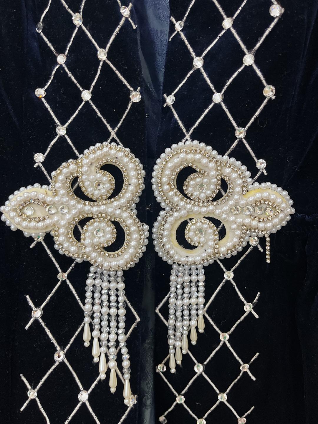 Handmade (ручная работа) Накидка с декором из бисера и страз — фото 2