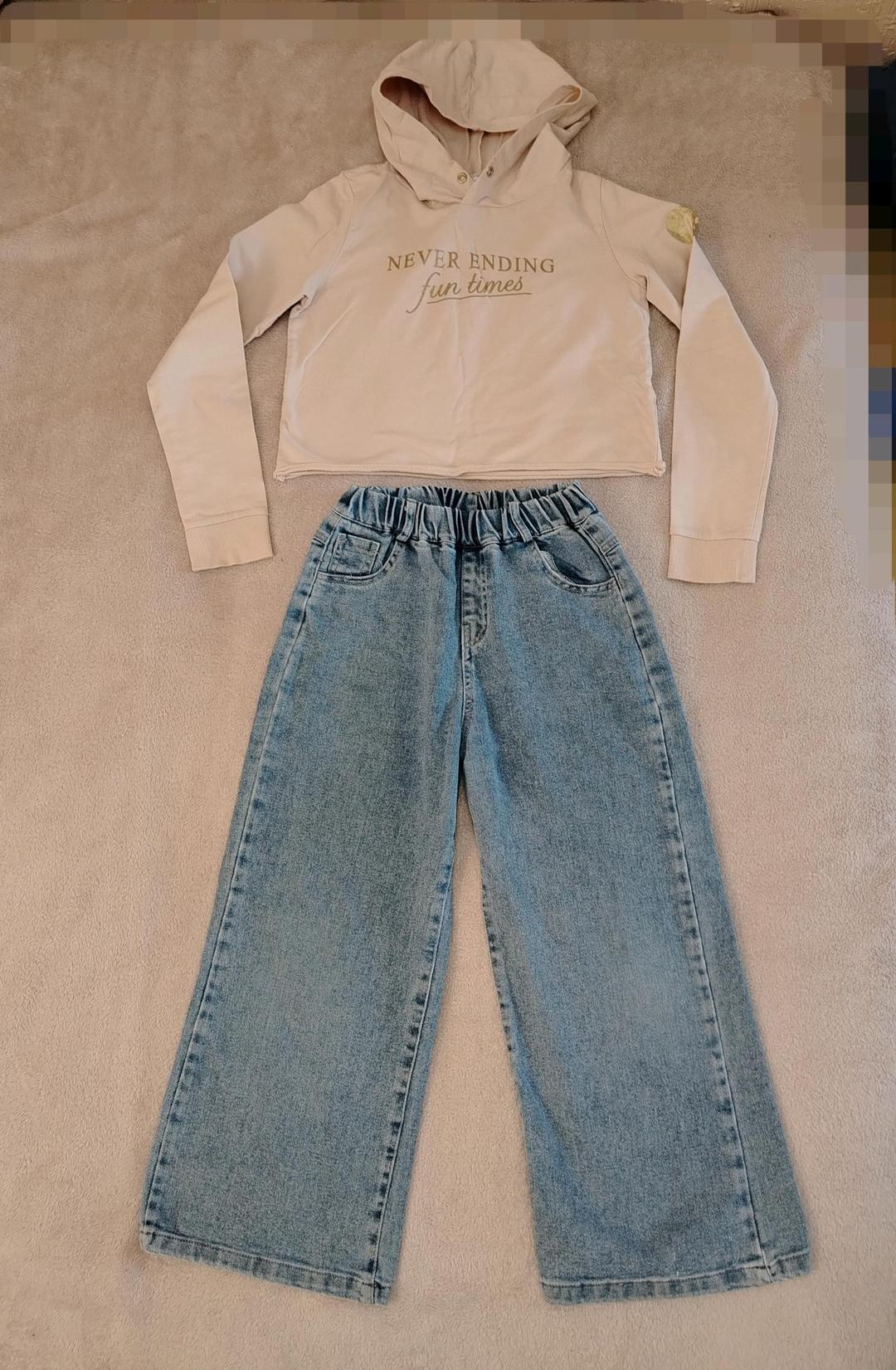 H&M Джинсы + свитшот — фото 2