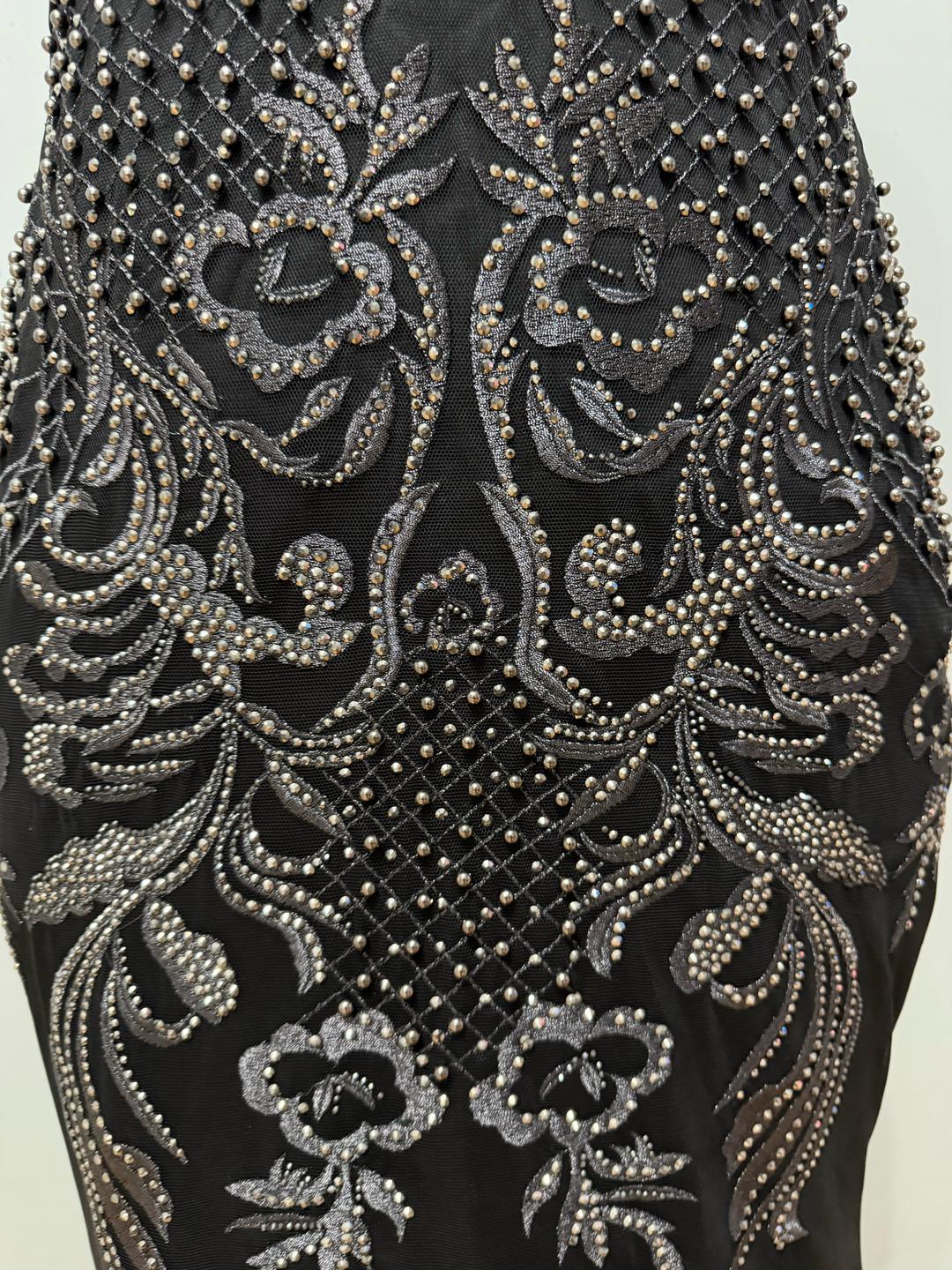 forcostume 🖤 Черное вечернее платье «рыбка» с вышивкой из камней и бисера — фото 2