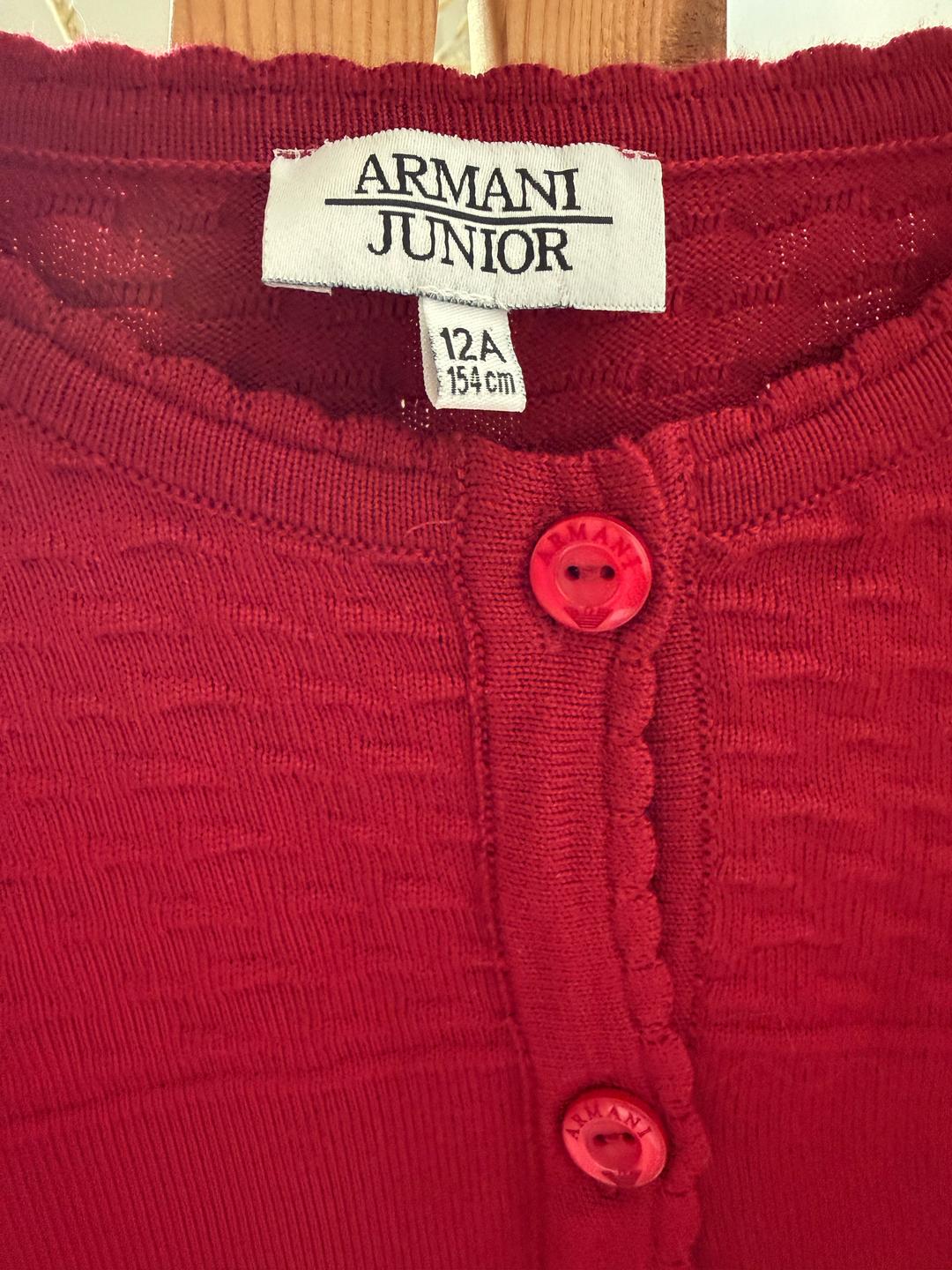 Armani Уютный бордовый кардиган для девочек — фото 2