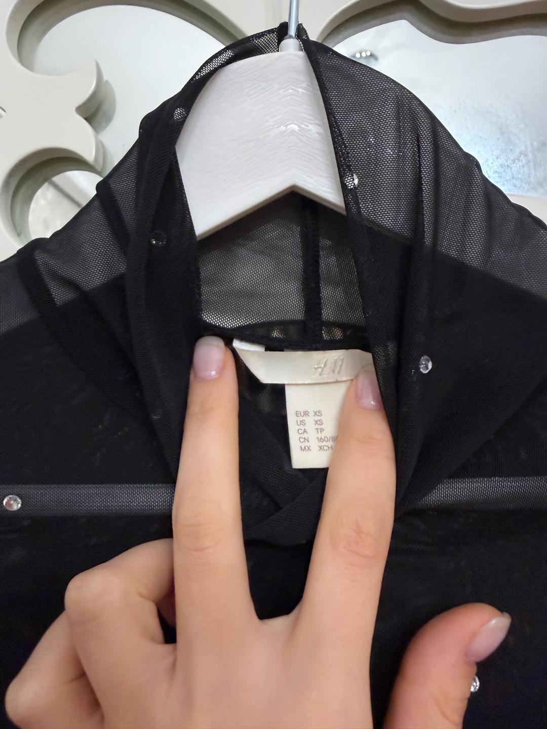H&M H&M водолазка в сетку со стразами — фото 2