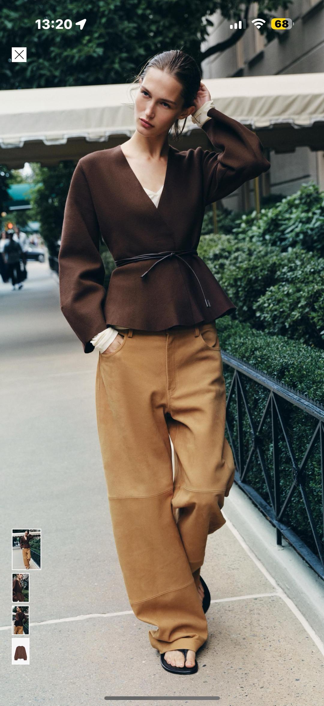Zara Кардиган с поясом — фото 2