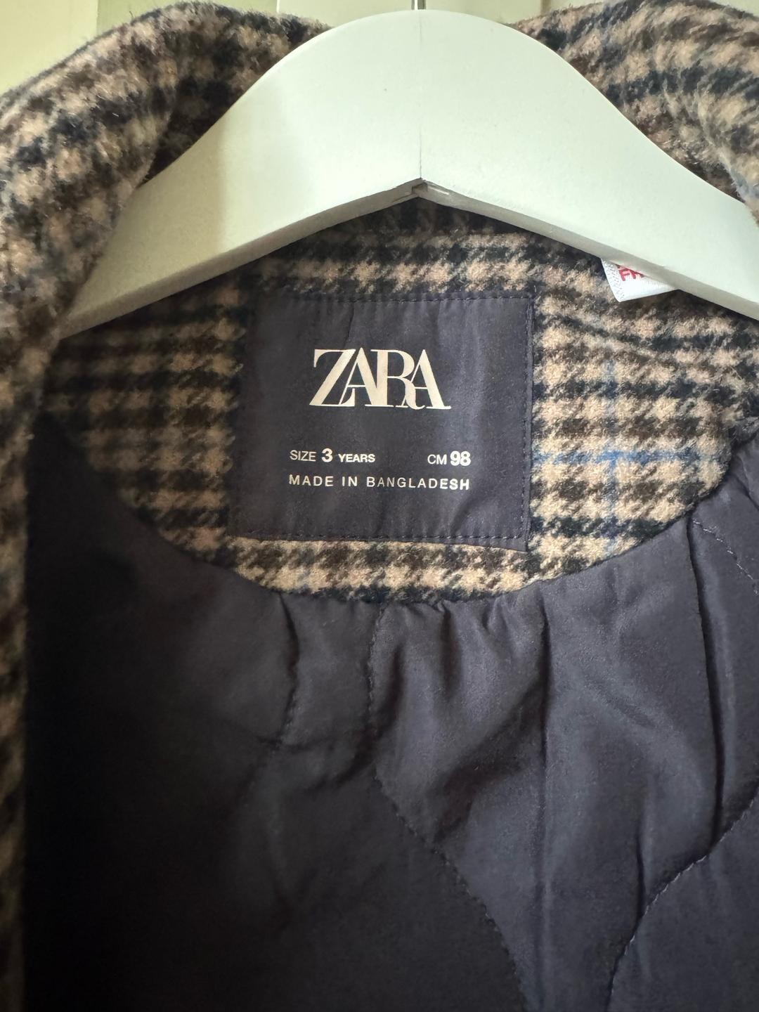 Zara Пальто ZARA в клетку для девочки — фото 2