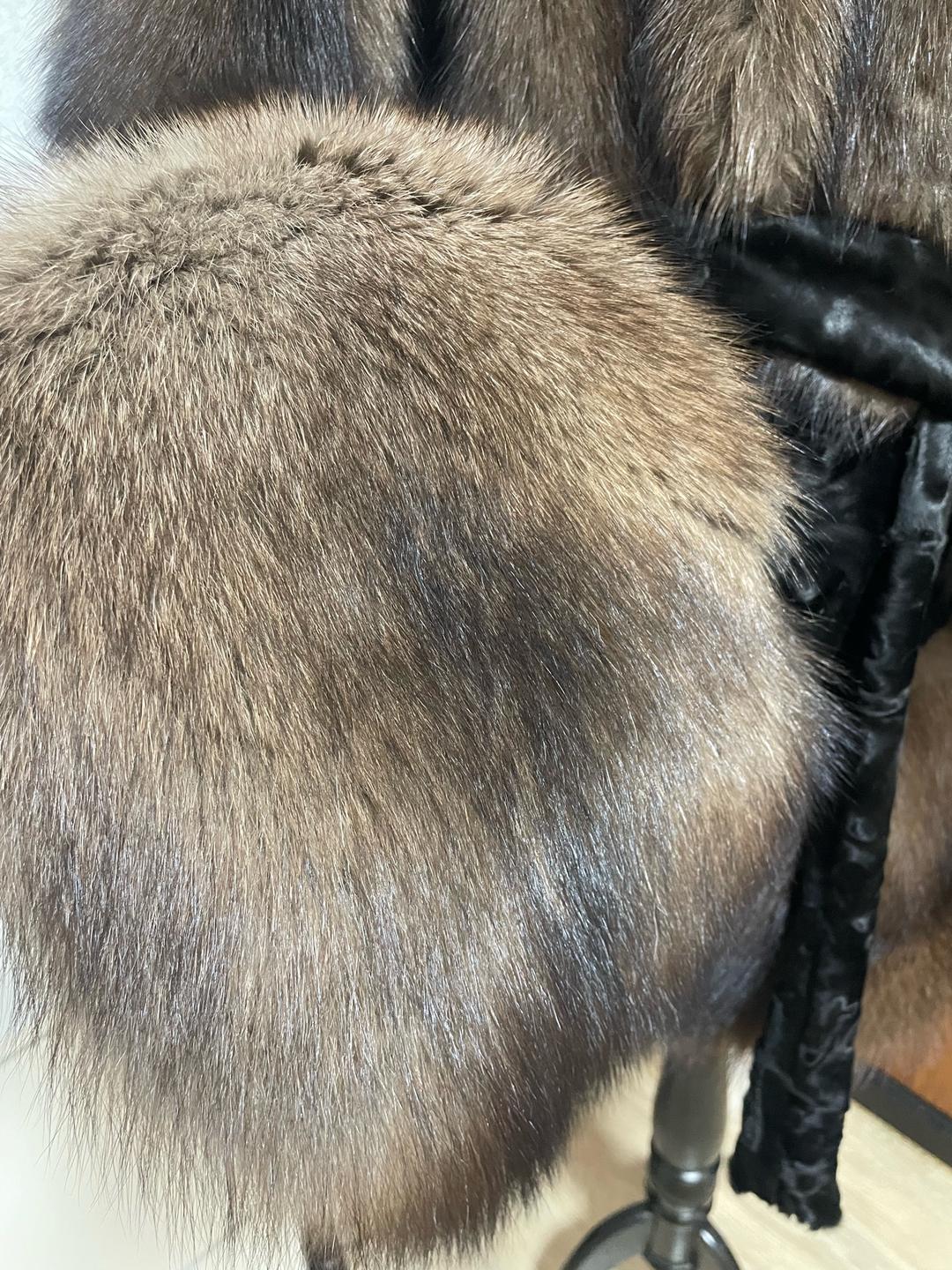 Katsiamakis furs Шуба oversize Американский соболь, каракульча — фото 2