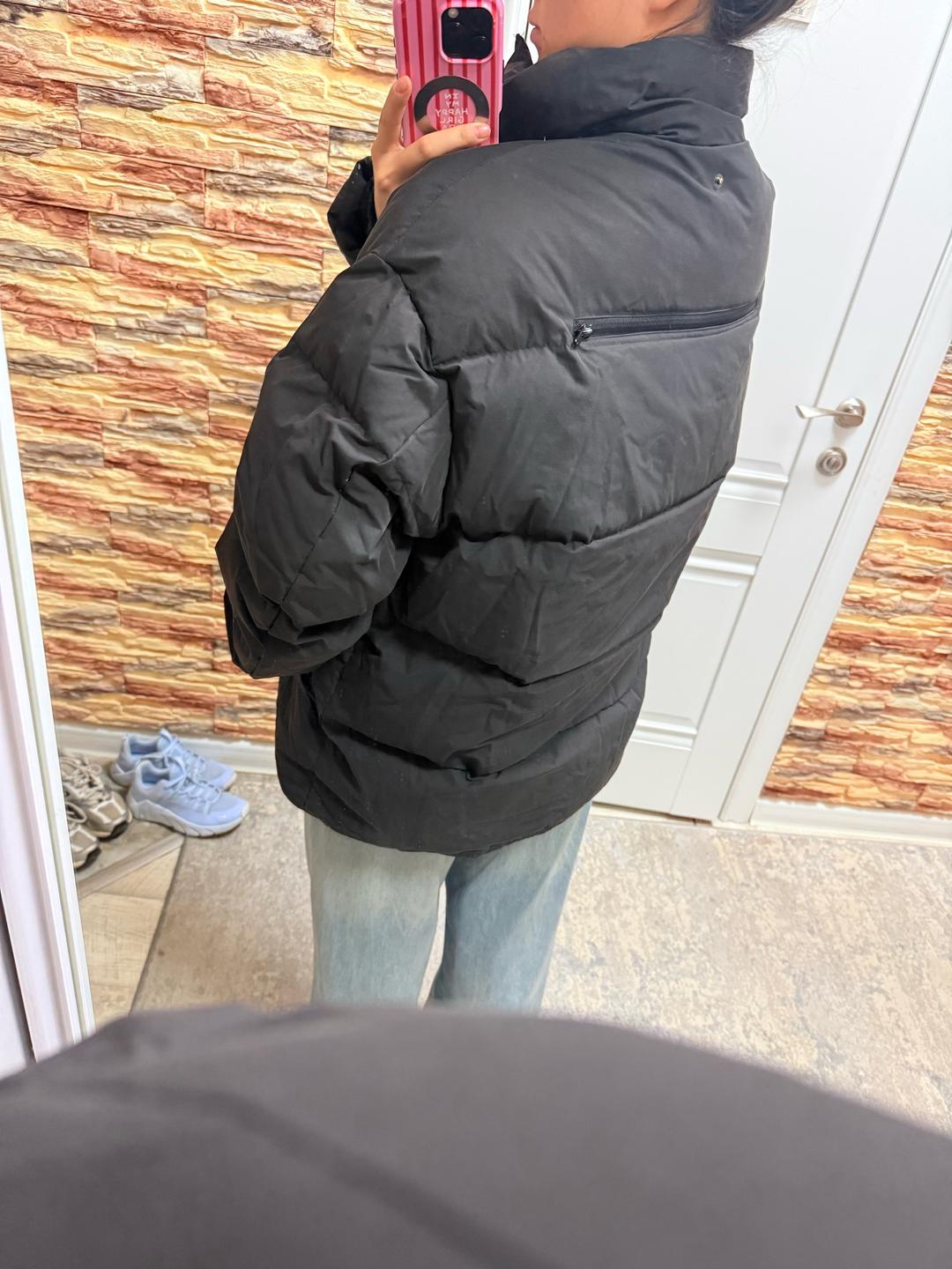 Нет бренда Черная стеганая куртка оверсайз — фото 2