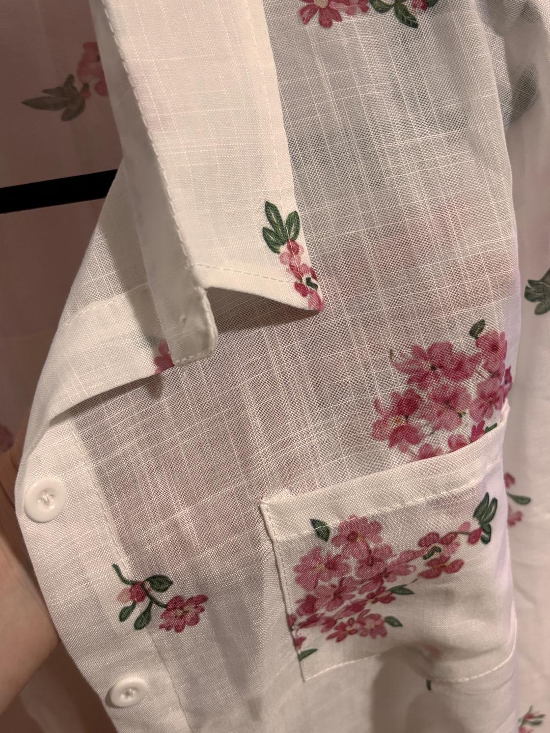 Нет бренда Рубашка с цветочным принтом — фото 2