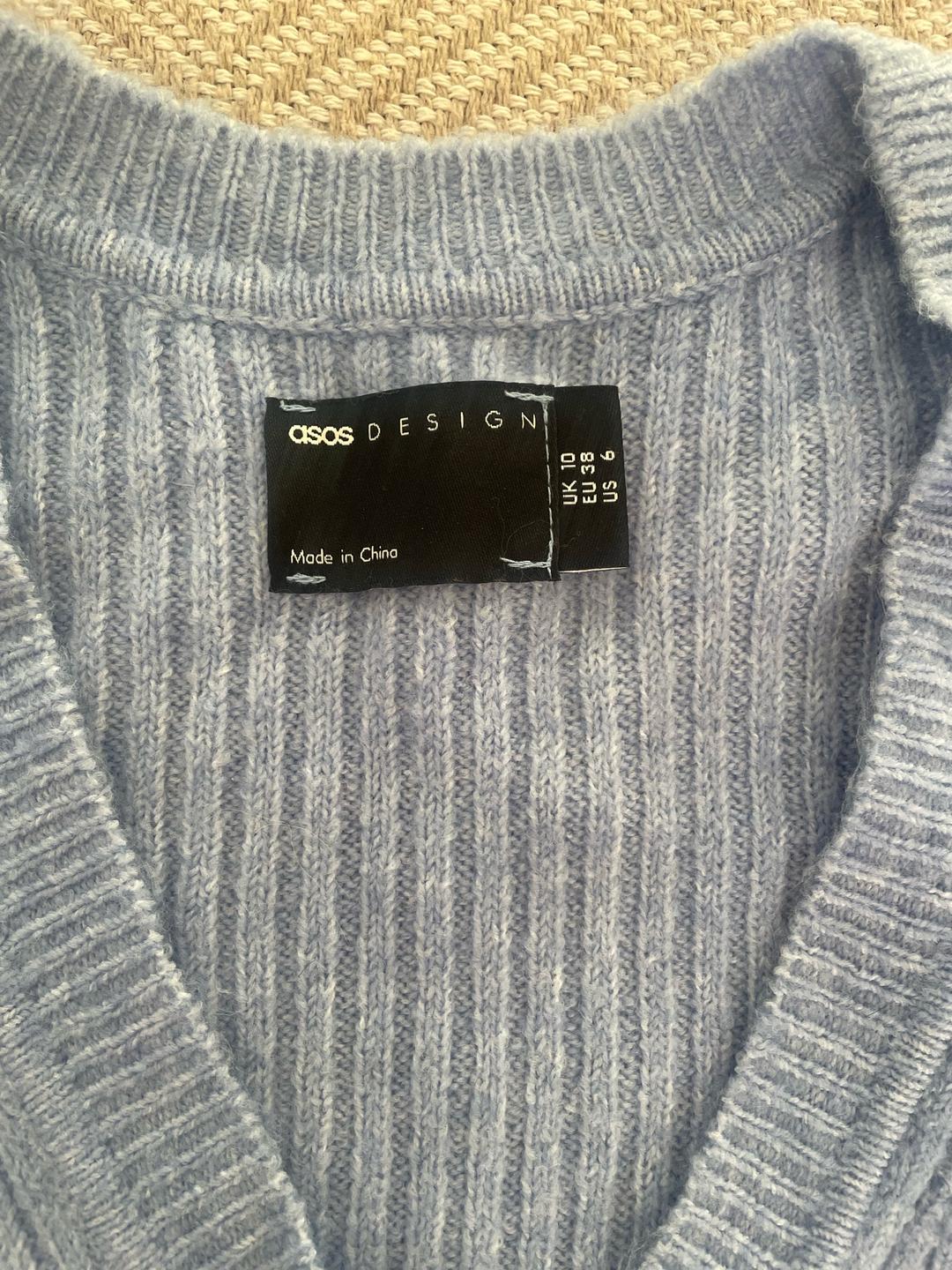 ASOS Пастельно-голубой джемпер с v вырезом Asos — фото 2