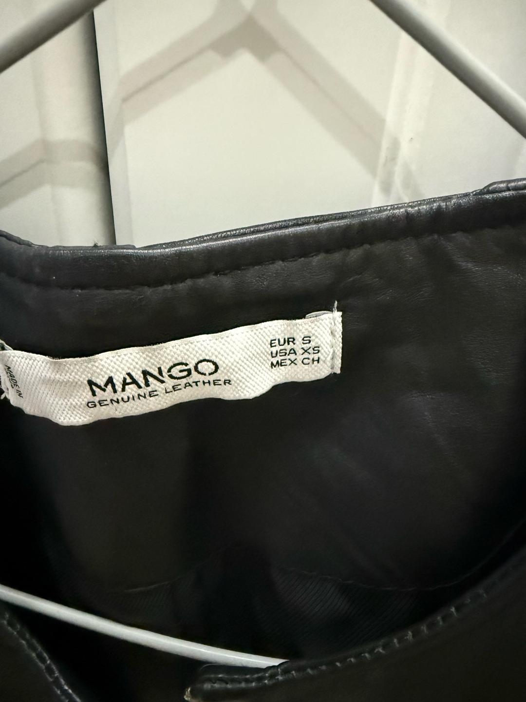Mango Кожаная куртка Mango, черная — фото 2