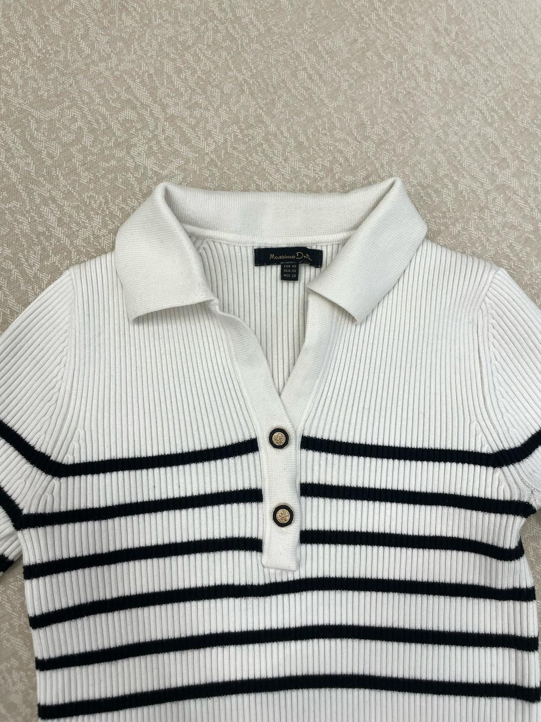 Massimo Dutti Футболка-поло Massimo Dutti в полоску — фото 2