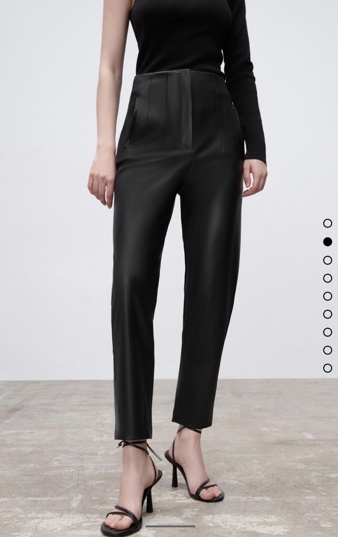 Zara Кожаные брюки Zara — фото 2