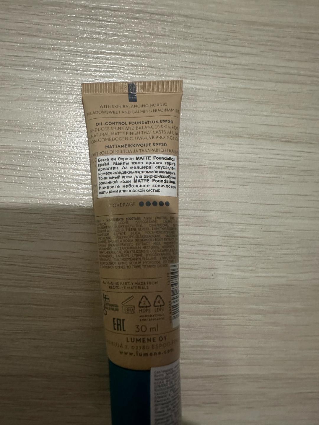 LUMENE Lumene Matte Oil-Control Foundation — фото 2