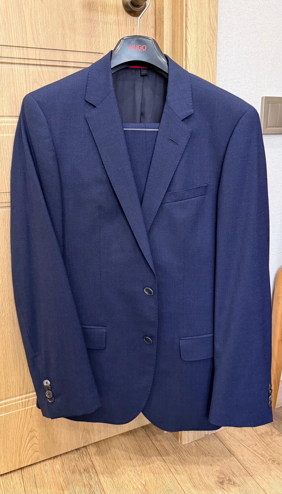 Hugo Костюм мужской HUGO Hugo Boss, 48 (US 38R), тёмно-синий, 98% шерсть — фото 2