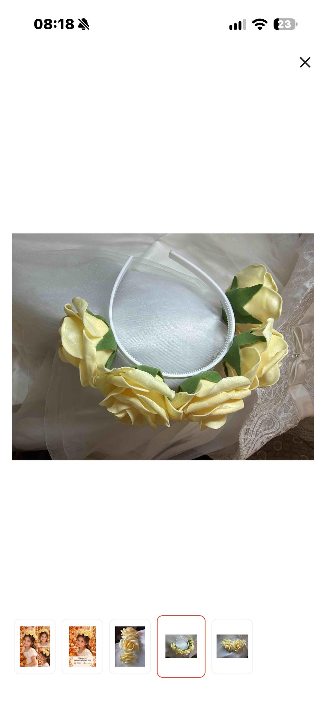 Handmade (ручная работа) Ободок с искусственными розами — фото 2