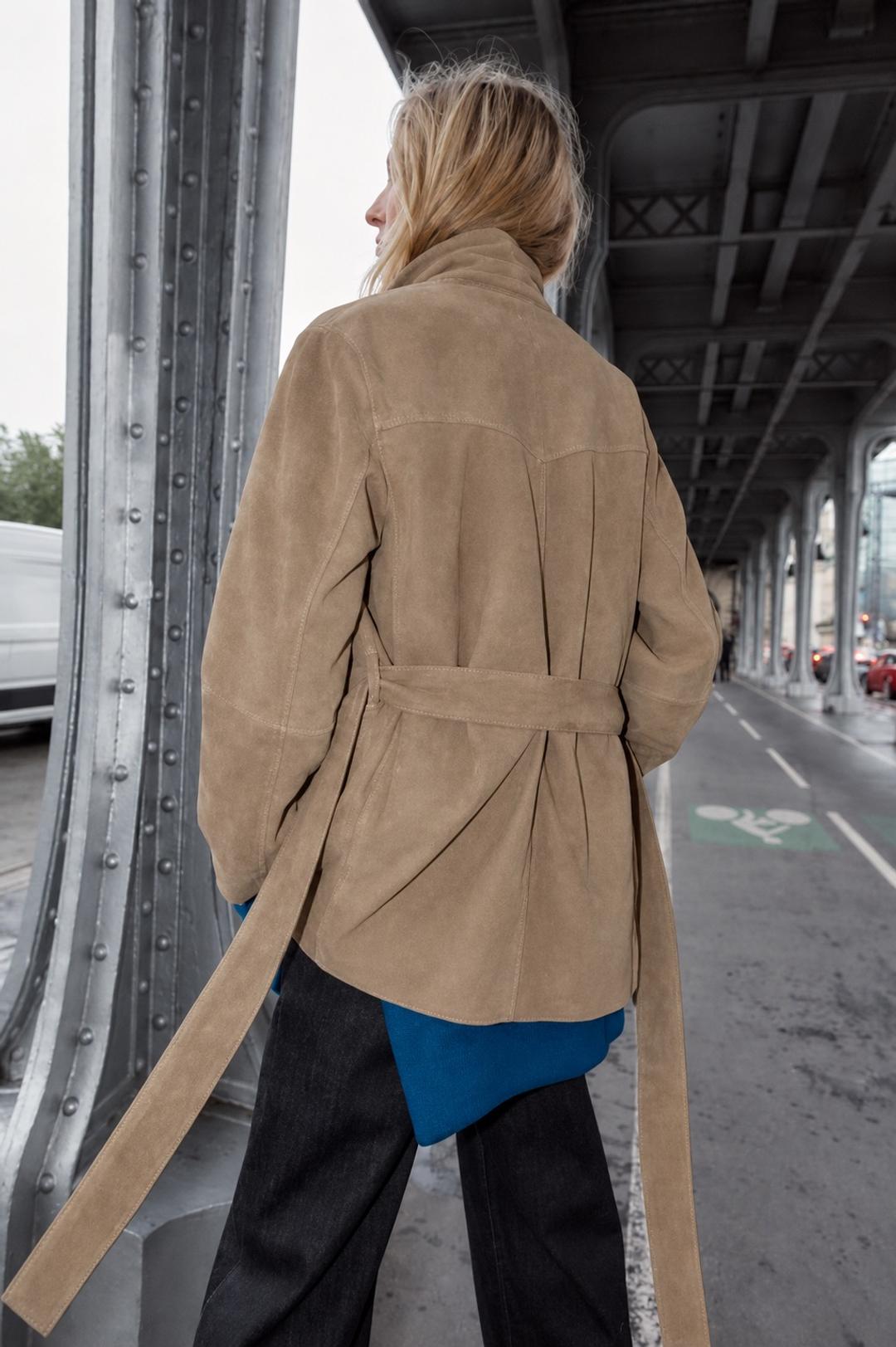 Zara Куртка Zara оверсайз из замши — фото 2
