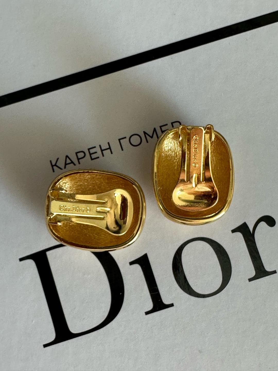 Dior Клипсы Dior винтажные золотистые — фото 2