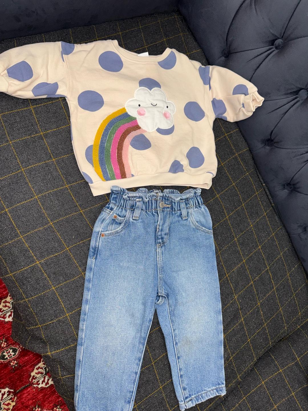 Zara Костюм Zara: свитшот и джинсы для девочки — фото 2