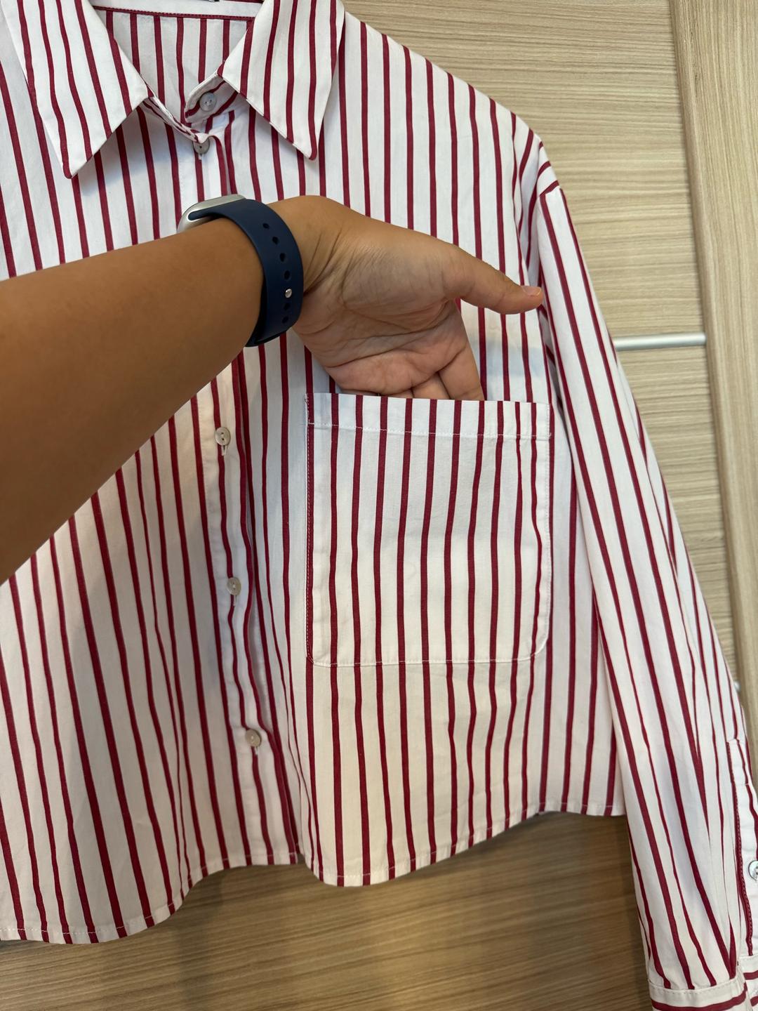 Mango Рубашка в полоску cropped fit — фото 2