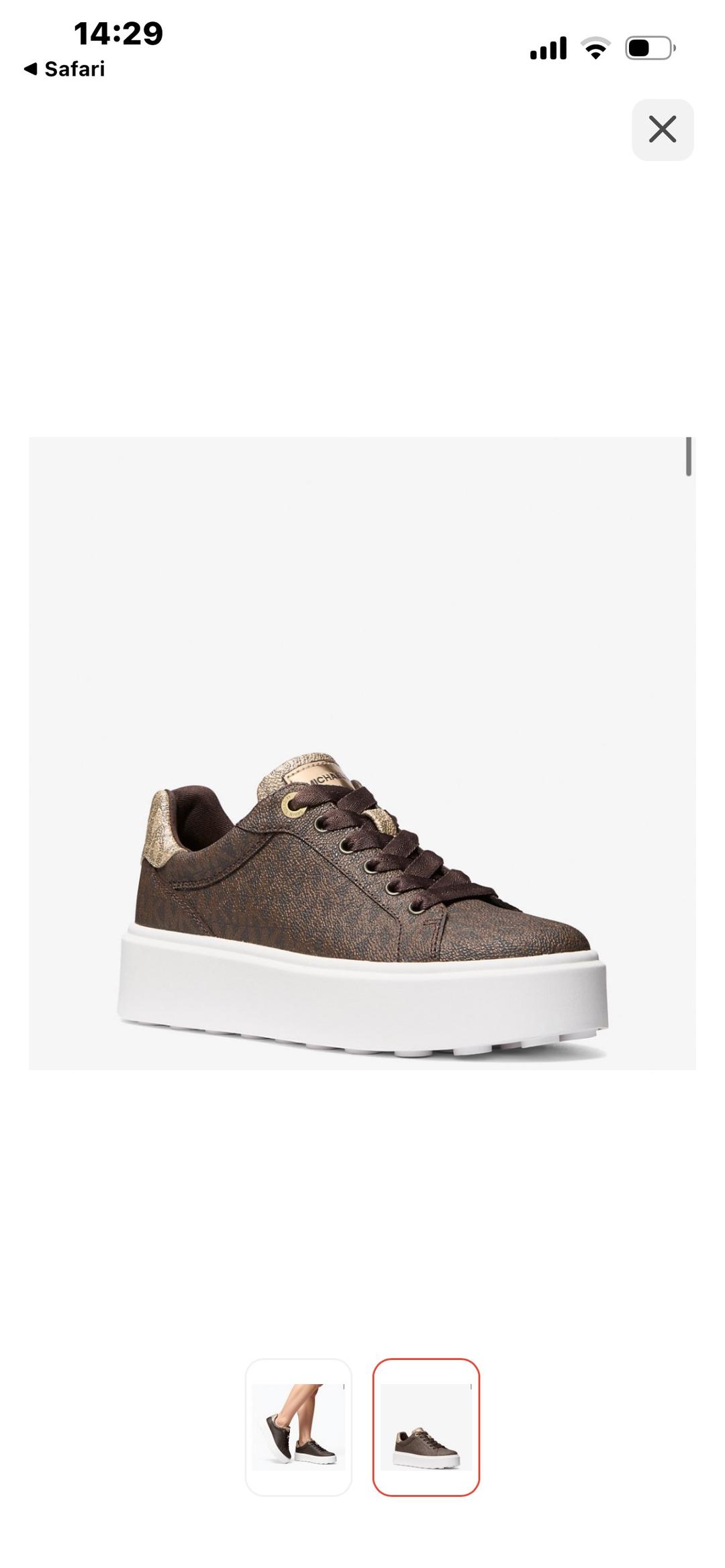 Michael Kors Кеды Michael Kors Romey Metallic Two-Tone Signature Logo Platform — фото 2