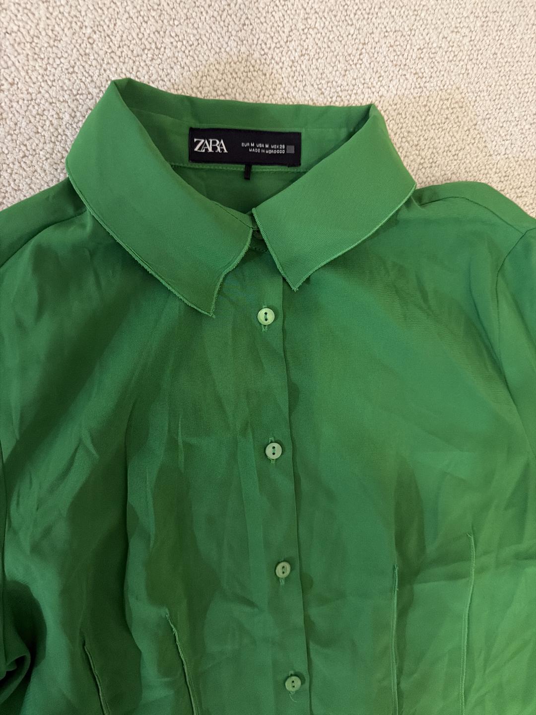 Zara Зеленая рубашка ZARA — фото 2