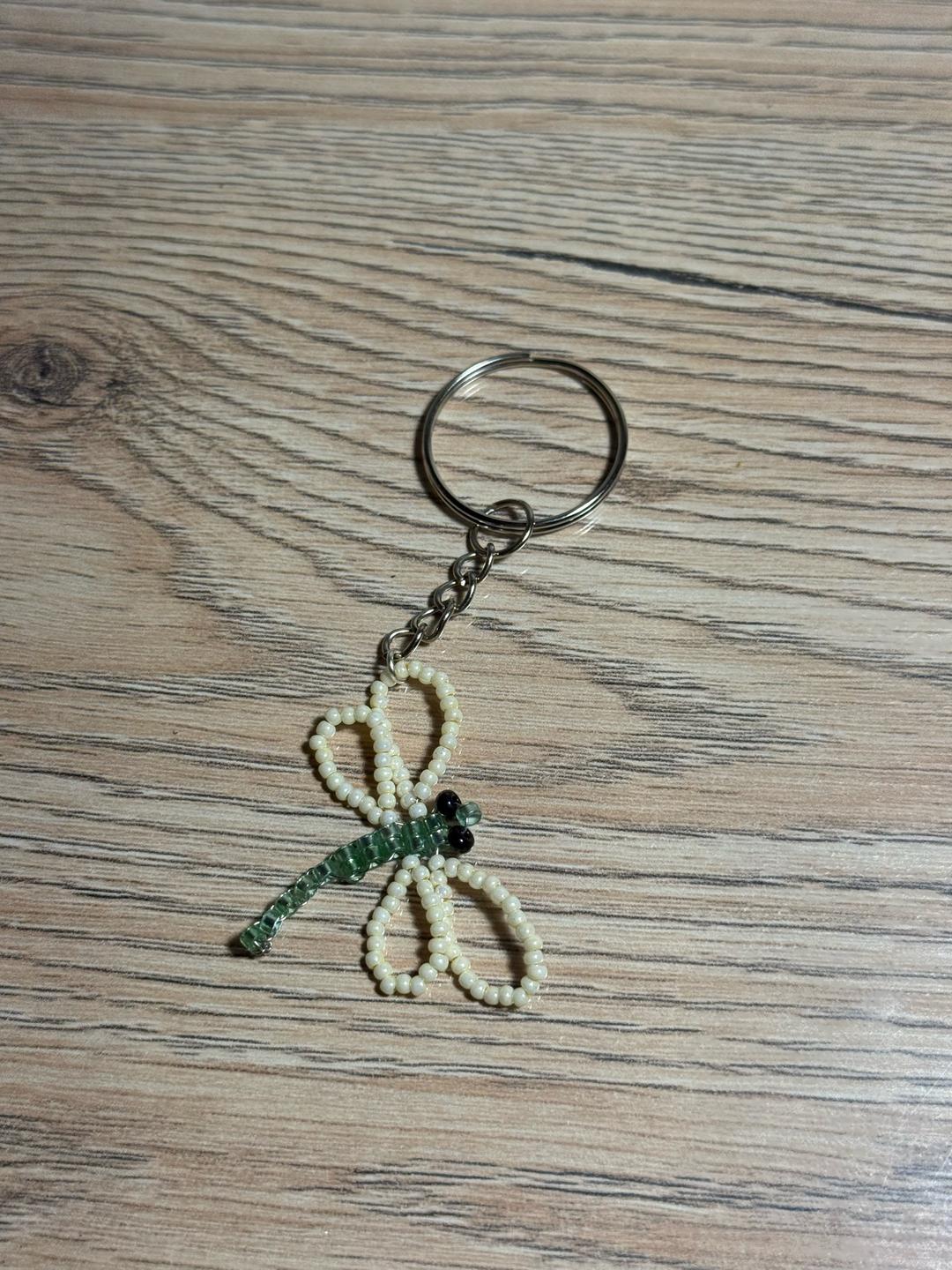 Handmade (ручная работа) Брелок стрекоза из бисера и металла — фото 2