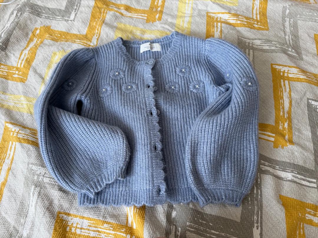 H&M Детский вязаный кардиган с цветочным декором — фото 2