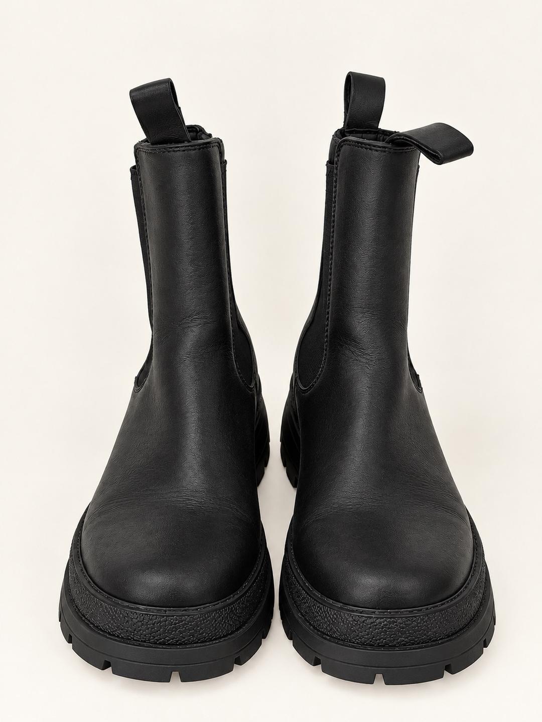 Respect Чёрные кожаные ботинки-челси на массивной подошве 🖤👢 — фото 2