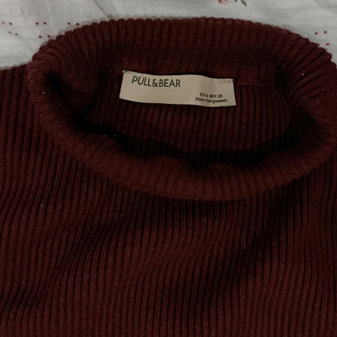 Pull & Bear Бордовая водолазка Pull&Bear — фото 2