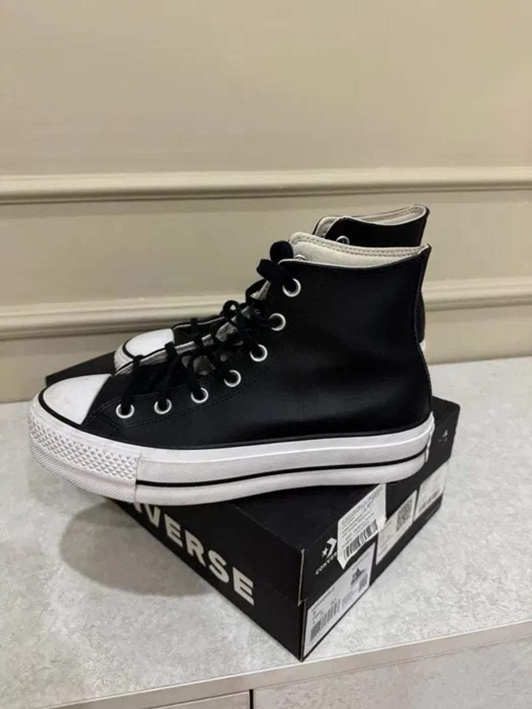 Converse Кеды Converse высокие на платформе черно-белые, надевались 2 раза — фото 2
