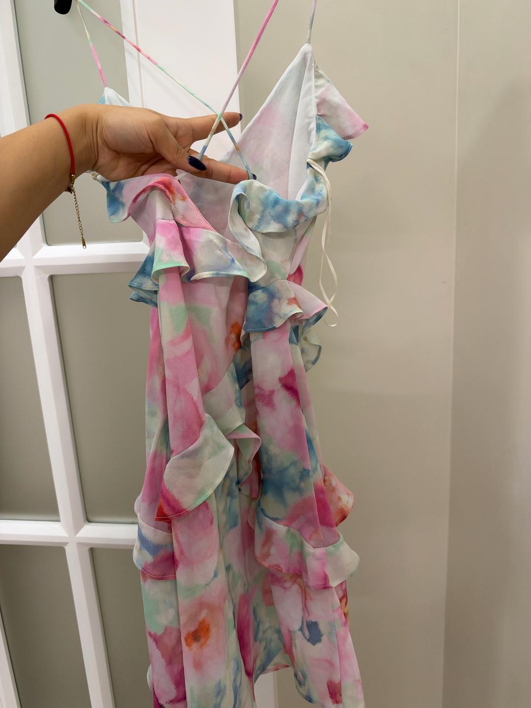 Zara Летнее платье Zara с цветочным принтом и оборками — фото 2