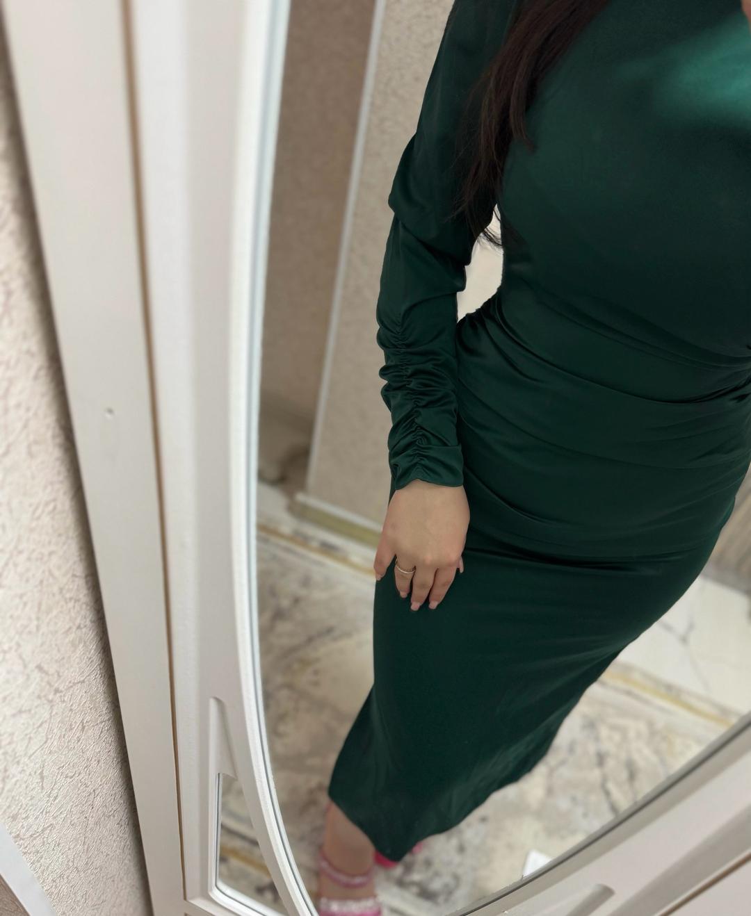 Caprice 💚 Элегантное вечернее платье макси в изумрудном цвете — фото 2